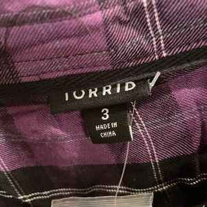 NWT Torrid Purple Plaid Shirt